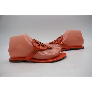 Tory Burch Miller Orange Patent Leather Sandals Size 6.5 M Casual Sandals